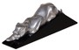 Casa Padrino Luxus Dekofigur Puma Silber / Schwarz 60 x 11 x H. 20 cm - Elegante Messing Figur mit Holzsockel - Deko Skulptur