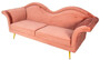 Casa Padrino Luxus Designer 3er Sofa Rosa / Gold 215 x 73 x H. 85 cm - Wohnzimmer Sofa - Wohnzimmer M�bel - Luxus M�bel - Designer M�bel - Wohnzimmer Einrichtung - Luxus Einrichtung