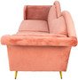 Casa Padrino Luxus Designer 3er Sofa Rosa / Gold 215 x 73 x H. 85 cm - Wohnzimmer Sofa - Wohnzimmer M�bel - Luxus M�bel - Designer M�bel - Wohnzimmer Einrichtung - Luxus Einrichtung