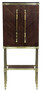 Casa Padrino Luxus Barschrank Dunkelbraun Hochglanz / Matt Gold 82 x 52 x H. 162 cm - Weinschrank mit 2 T�ren - Wohnzimmer M�bel - Bar M�bel - Hotel M�bel - Luxus Kollektion