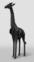 Casa Padrino XXL Deko Skulptur Giraffe Schwarz H. 190 cm
