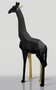 Casa Padrino XXL Deko Skulptur Giraffe Schwarz / Gold H. 200 cm - Abstrakte Garten Deko Figur