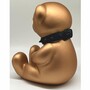 Casa Padrino Dekofigur Teddyb�r mit Halsband Gold / Schwarz H. 31 cm - Deko Skulptur