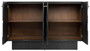 Casa Padrino Luxus Designer Sideboard Schwarz 172,5 x 50 x H. 107,5 cm - Massivholz Schrank mit 4 T�ren - Schlafzimmer Schrank - Wohnzimmer Schrank - B�ro Schrank - Luxus M�bel