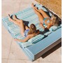 Casa Padrino Luxus Doppel Gartenliege Hellblau / Wei� 180 x 160 cm - Hotel & Garten Accessoires