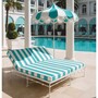 Casa Padrino Luxus Doppel Gartenliege Wei� / T�rkis 160 x 190 cm - Hotel & Garten M�bel VPP 