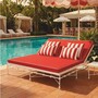 Casa Padrino Luxus Doppel Gartenliege Wei� / Rot 160 x 190 cm - Doppel Sonnenliege - Hotel & Garten M�bel VPP