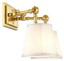 Casa Padrino Luxus Doppel Wandleuchte Gold / Wei� 33 x 25 x H. 25 cm - Edle Wandlampe mit Schwenkarmen - Luxus Qualit�t