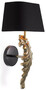 Casa Padrino Luxus Wandleuchte Vintage Messingfarben / Schwarz 25 x 18 x H. 47 cm - Elegante Wohnzimmer Wandlampe mit Lampenschirm - Luxus Kollektion