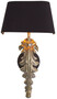 Casa Padrino Luxus Wandleuchte Vintage Messingfarben / Schwarz 25 x 18 x H. 47 cm - Elegante Wohnzimmer Wandlampe mit Lampenschirm - Luxus Kollektion