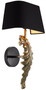 Casa Padrino Luxus Wandleuchte Vintage Messingfarben / Schwarz 25 x 18 x H. 47 cm - Elegante Wohnzimmer Wandlampe mit Lampenschirm - Luxus Kollektion