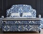 Casa Padrino Luxus Art Deco Doppelbett Wei� / Blau / Schwarz - Verschiedene Gr��en