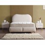 Casa Padrino Luxus Doppelbett mit Matratze und LED Beleuchtung Beige / Braun 180 x 200 cm - Hotel M�bel - Schlafzimmer M�bel