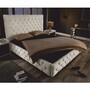 Casa Padrino Chesterfield Doppelbett Beige / Schwarz 180 x 200 cm - Schlafzimmer M�bel