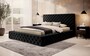 Casa Padrino Luxus Chesterfield Samt Doppelbett mit Matratze Schwarz - Verschiedene Gr��en