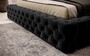 Casa Padrino Luxus Chesterfield Samt Doppelbett mit Matratze Schwarz - Verschiedene Gr��en