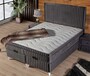 Casa Padrino Luxus Doppelbett mit Matratze Grau / Wei� 180 x 200 cm - Schlafzimmer M�bel
