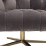 Casa Padrino Luxus Drehsessel Grau / Messingfarben 86 x 87 x H. 74 cm - Wohnzimmer Sessel mit edlem Samtstoff - Luxus Wohnzimmer M�bel