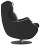 Casa Padrino Luxus Drehsessel Schwarz / Grau 72 x 82 x H. 96 cm - Relax Sessel - Leder Sessel - Luxus M�bel