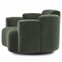 Casa Padrino Luxus Samt Drehsessel Gr�n / Schwarz - Wohnzimmer & Hotel M�bel