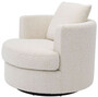 Casa Padrino Luxus Drehsessel Creme  95 x H. 70 cm - Runder Wohnzimmer Sessel - Luxus Wohnzimmer M�bel