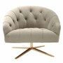 Casa Padrino Luxus Chesterfield Drehsessel Greige / Messing - Luxus M�bel