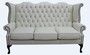 Casa Padrino Luxus Echtleder 3er Sofa Wei� Vintage Antik Look 183 x 90 x H. 105 cm - Chesterfield Sofa 