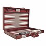 Casa Padrino Luxus Echtleder Backgammon Aktenkoffer Bordeauxrot Kroko Optik - Luxus Accessoires