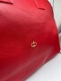 Casa Padrino Luxus Echtleder Reisetasche Rot / Gold 50 cm - Made in Italy