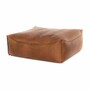 Casa Padrino Luxus Echtleder Hocker Hellbraun 107 x 107 x H. 43 cm - Leder M�bel
