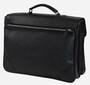 Casa Padrino Luxus Echtleder Aktentasche Schwarz / Silber 42 x 16 x H. 29 cm - Herren Laptoptasche aus hochwertigem Leder - Luxus Herren Accessoires