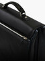 Casa Padrino Luxus Echtleder Aktentasche Schwarz / Silber 42 x 16 x H. 29 cm - Herren Laptoptasche aus hochwertigem Leder - Luxus Herren Accessoires