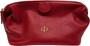 Casa Padrino Luxus Echtleder Kosmetiktasche Rot / Gold 28 cm - Made in Italy
