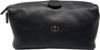 Casa Padrino Luxus Echtleder Kosmetiktasche Schwarz / Gold 28 cm - Made in Italy