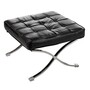 Casa Padrino Luxus Echtleder Lounge Sessel mit Hocker Schwarz 81 x 89 x H. 76 cm - Wohnzimmer M�bel