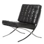 Casa Padrino Luxus Echtleder Lounge Sessel mit Hocker Schwarz 81 x 89 x H. 76 cm - Wohnzimmer M�bel