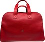 Casa Padrino Luxus Echtleder Reisetasche Rot / Gold 50 cm - Made in Italy