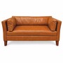 Casa Padrino Luxus Leder Sofa Braun / Dunkelbraun 180 cm - Wohnzimmer M�bel - Echtleder M�bel - B�ro M�bel - Luxus M�bel