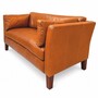 Casa Padrino Luxus Leder Sofa Braun / Dunkelbraun 180 cm - Wohnzimmer M�bel - Echtleder M�bel - B�ro M�bel - Luxus M�bel