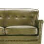 Casa Padrino Luxus Echtleder Sofa Gr�n / Schwarz 150 cm - Leder M�bel