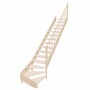 Casa Padrino Luxus Eck-Holztreppe mit Gel�nder rechte Seite Naturfarben H. 364 cm