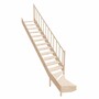 Casa Padrino Luxus Eck-Holztreppe mit Gel�nder rechte Seite Naturfarben H. 364 cm