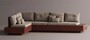 Casa Padrino Luxus Ecksofa Creme / Braun 325 x 265 cm - Modulares Wetterfestes Beton Sofa 