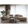 Casa Padrino Luxus Ecksofa mit integriertem Beistelltisch Beige 332 cm - Modulares Wohnzimmer Sofa 