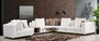 Casa Padrino Luxus Ecksofa Wei� / Braun / Messingfarben 300 x 400 x H. 65 cm - Modernes Wohnzimmer Sofa - Moderne Wohnzimmer M�bel - Luxus Kollektion