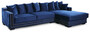 Casa Padrino Luxus Ecksofa Blau / Schwarz / Silber 315 x 186 x H. 105 cm - Modernes Wohnzimmer Sofa - Moderne Wohnzimmer M�bel - Luxus Kollektion 