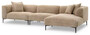 Casa Padrino Luxus Ecksofa Sandfarben / Schwarz 343,5 x 99-177 x H. 75 cm - Wohnzimmer Sofa mit 4 Kissen - Wohnzimmer M�bel - Wohnzimmer Einrichtung - Luxus M�bel - Luxus Einrichtung