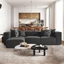 Casa Padrino Luxus Ecksofa Grau / Schwarz 315 cm - Wohnzimmer & Hotel M�bel