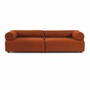Casa Padrino Luxus Sofa Orange / Braun 260 cm - Modulares Wohnzimmer Sofa