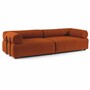 Casa Padrino Luxus Sofa Orange / Braun 260 cm - Modulares Wohnzimmer Sofa